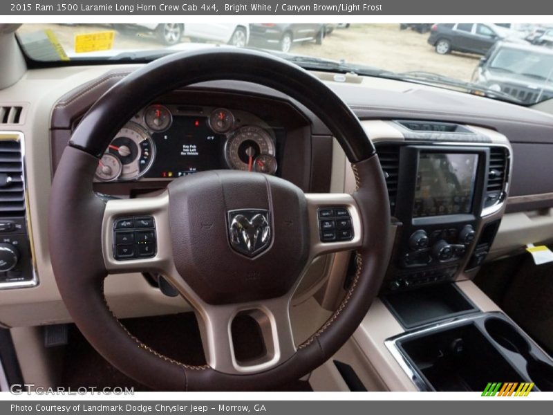 Bright White / Canyon Brown/Light Frost 2015 Ram 1500 Laramie Long Horn Crew Cab 4x4