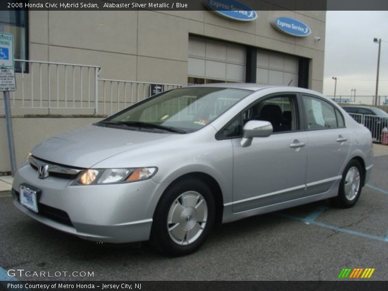 Alabaster Silver Metallic / Blue 2008 Honda Civic Hybrid Sedan