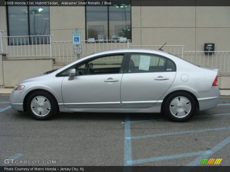 Alabaster Silver Metallic / Blue 2008 Honda Civic Hybrid Sedan