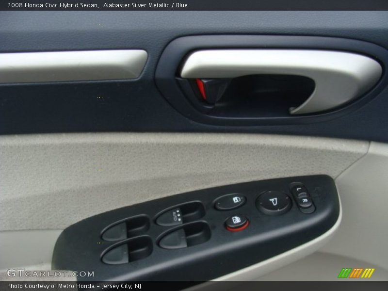 Alabaster Silver Metallic / Blue 2008 Honda Civic Hybrid Sedan