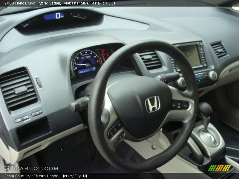 Alabaster Silver Metallic / Blue 2008 Honda Civic Hybrid Sedan