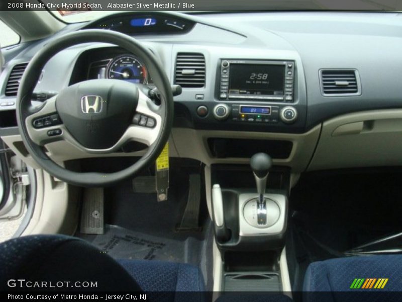 Alabaster Silver Metallic / Blue 2008 Honda Civic Hybrid Sedan