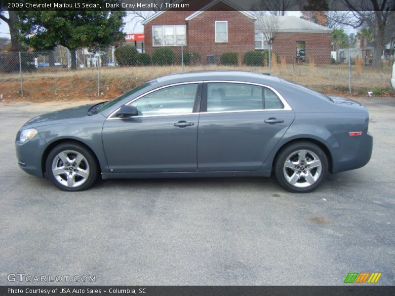 Dark Gray Metallic / Titanium 2009 Chevrolet Malibu LS Sedan