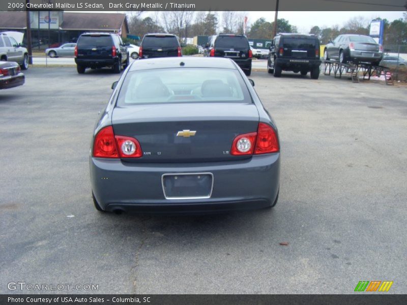 Dark Gray Metallic / Titanium 2009 Chevrolet Malibu LS Sedan
