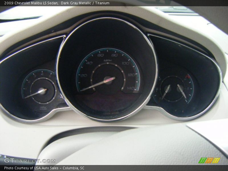 Dark Gray Metallic / Titanium 2009 Chevrolet Malibu LS Sedan