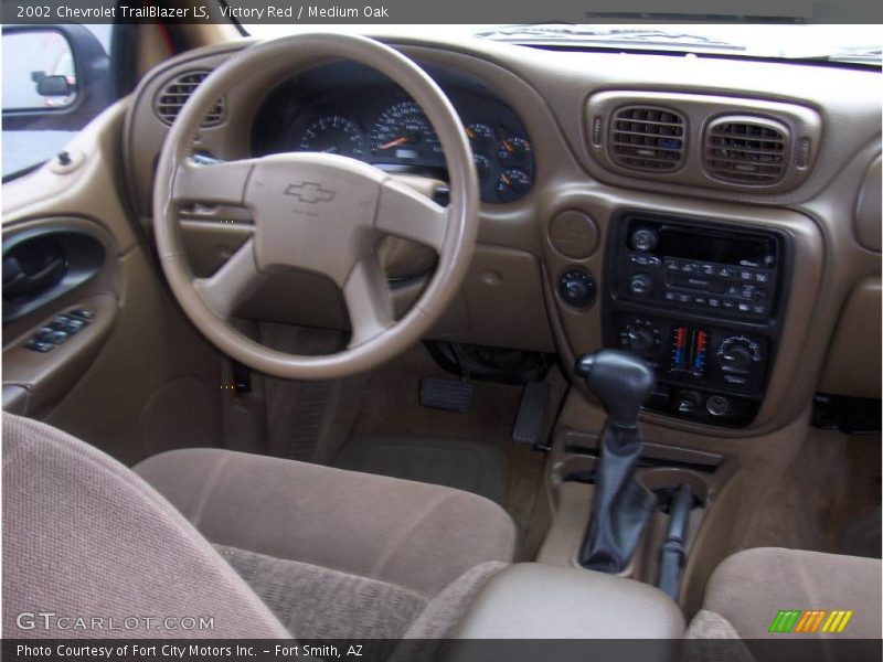 Victory Red / Medium Oak 2002 Chevrolet TrailBlazer LS