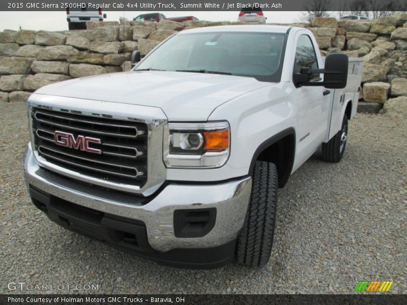 Summit White / Jet Black/Dark Ash 2015 GMC Sierra 2500HD Regular Cab 4x4 Utility Truck