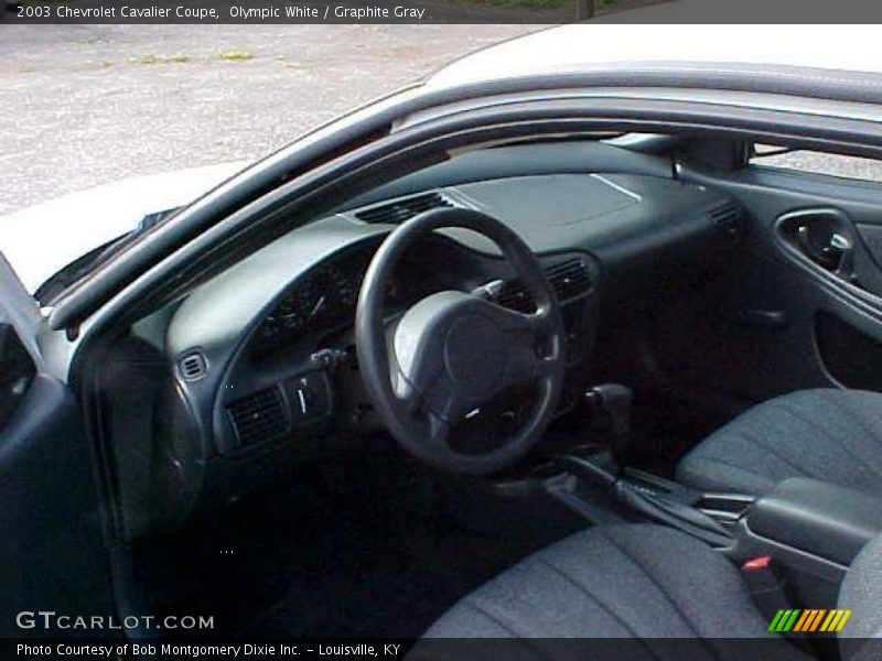 Olympic White / Graphite Gray 2003 Chevrolet Cavalier Coupe
