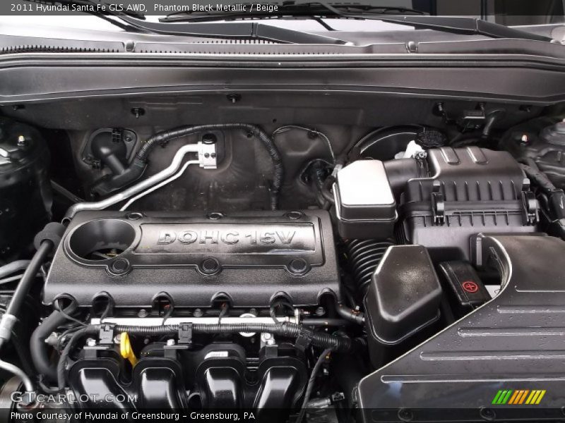 Phantom Black Metallic / Beige 2011 Hyundai Santa Fe GLS AWD