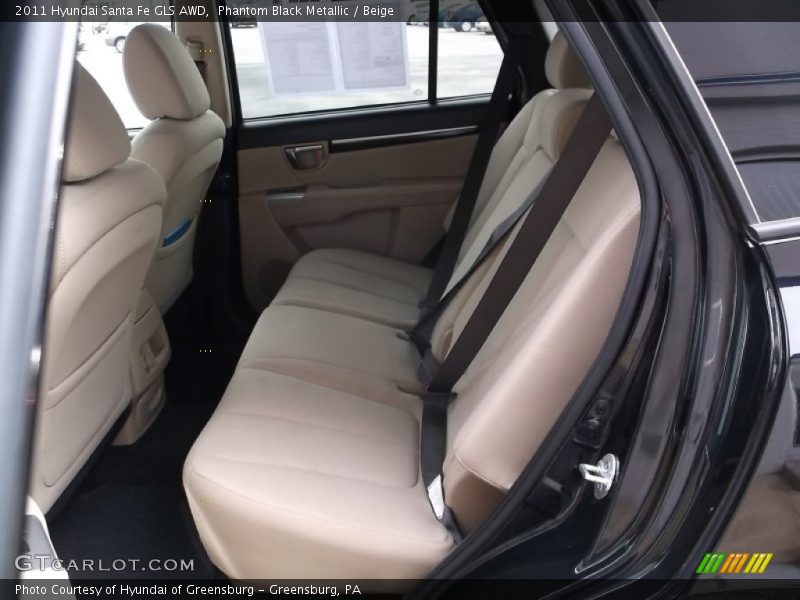 Phantom Black Metallic / Beige 2011 Hyundai Santa Fe GLS AWD