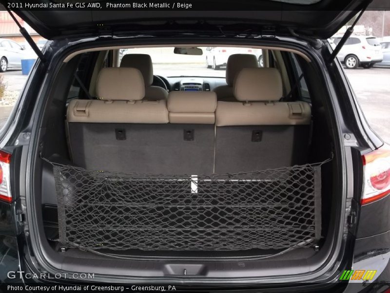 Phantom Black Metallic / Beige 2011 Hyundai Santa Fe GLS AWD
