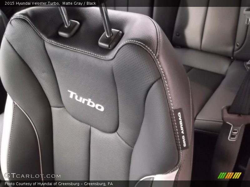 Matte Gray / Black 2015 Hyundai Veloster Turbo