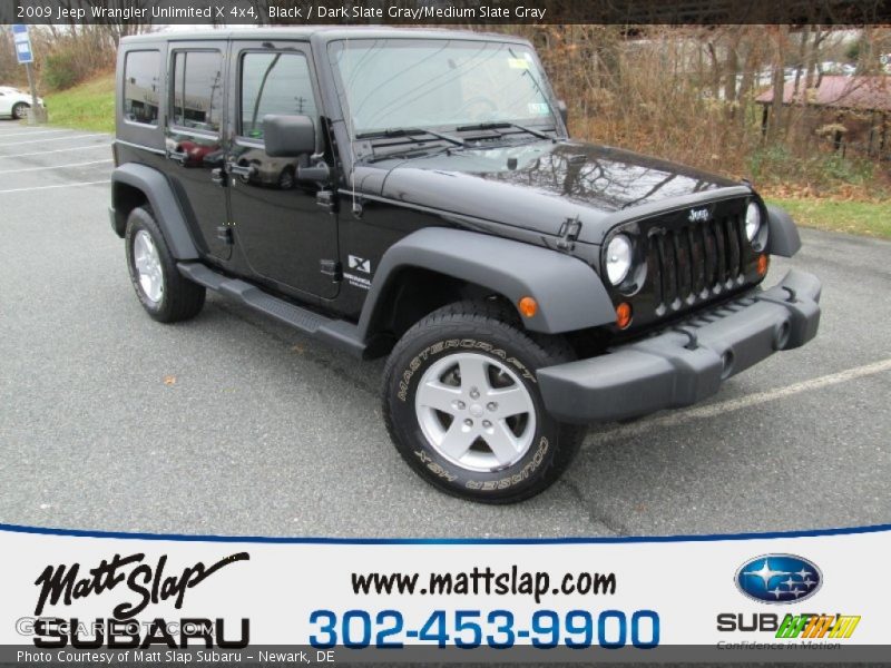 Black / Dark Slate Gray/Medium Slate Gray 2009 Jeep Wrangler Unlimited X 4x4