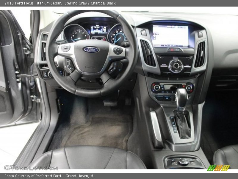 Sterling Gray / Charcoal Black 2013 Ford Focus Titanium Sedan