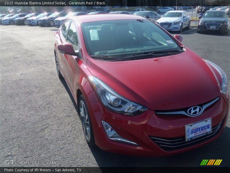 Geranium Red / Black 2015 Hyundai Elantra Limited Sedan