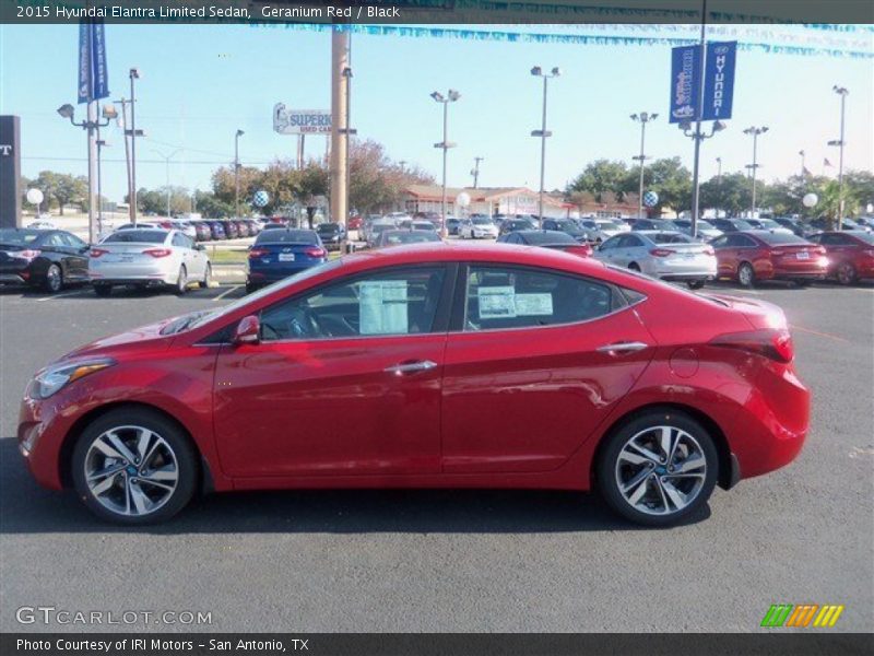 Geranium Red / Black 2015 Hyundai Elantra Limited Sedan