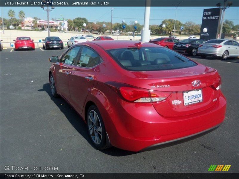 Geranium Red / Black 2015 Hyundai Elantra Limited Sedan