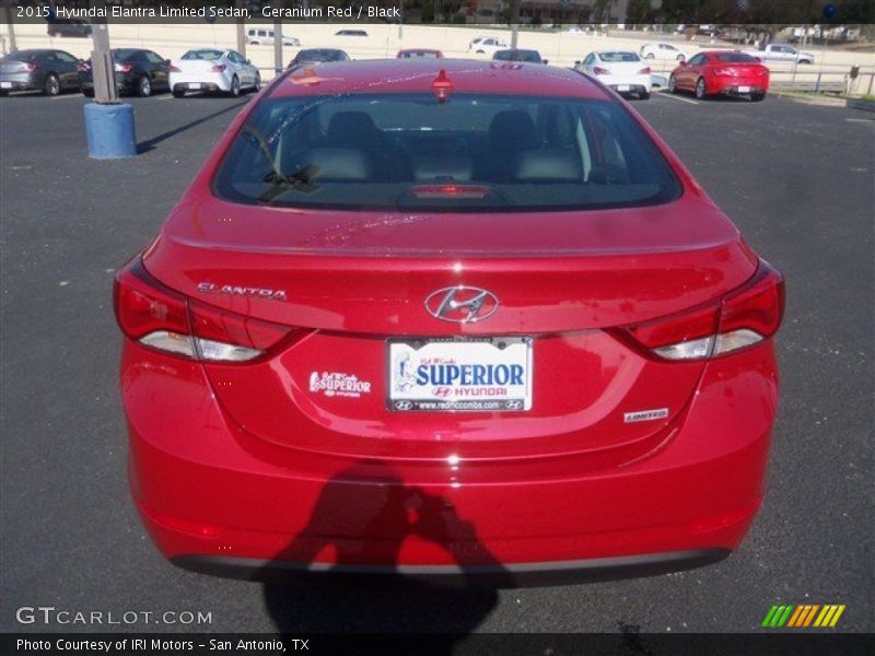 Geranium Red / Black 2015 Hyundai Elantra Limited Sedan
