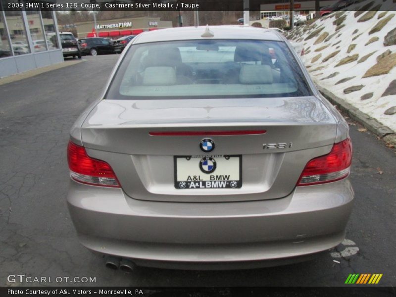 Cashmere Silver Metallic / Taupe 2009 BMW 1 Series 128i Coupe