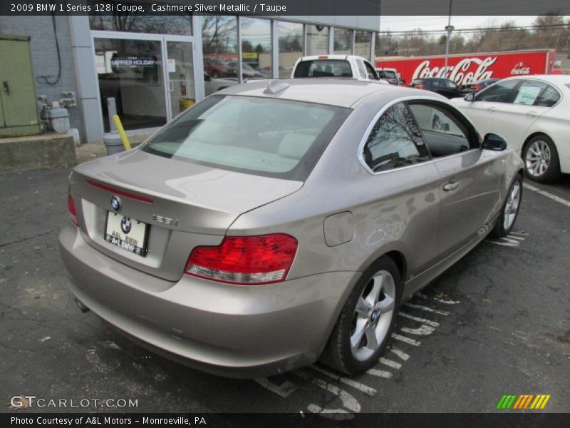 Cashmere Silver Metallic / Taupe 2009 BMW 1 Series 128i Coupe