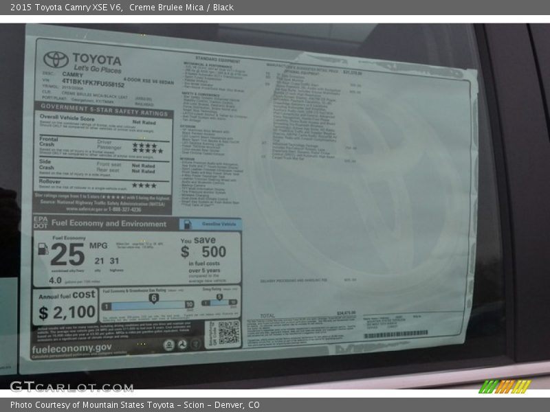 Creme Brulee Mica / Black 2015 Toyota Camry XSE V6