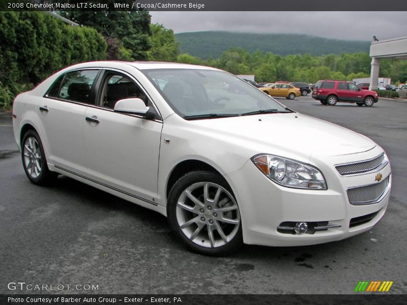 White / Cocoa/Cashmere Beige 2008 Chevrolet Malibu LTZ Sedan