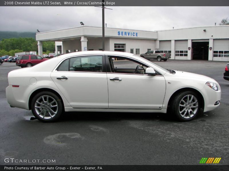 White / Cocoa/Cashmere Beige 2008 Chevrolet Malibu LTZ Sedan