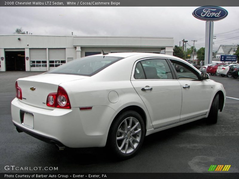 White / Cocoa/Cashmere Beige 2008 Chevrolet Malibu LTZ Sedan