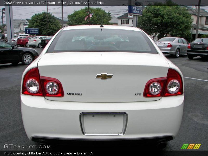 White / Cocoa/Cashmere Beige 2008 Chevrolet Malibu LTZ Sedan