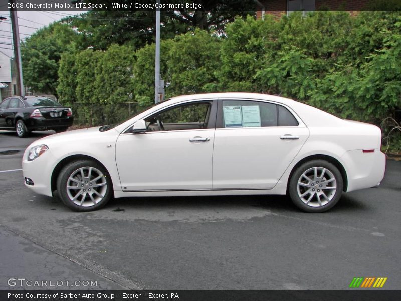 White / Cocoa/Cashmere Beige 2008 Chevrolet Malibu LTZ Sedan