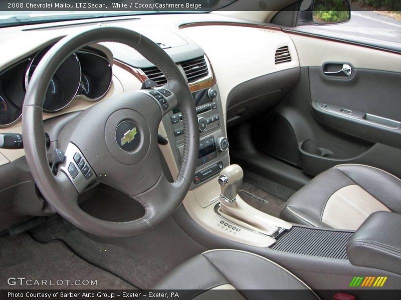 White / Cocoa/Cashmere Beige 2008 Chevrolet Malibu LTZ Sedan