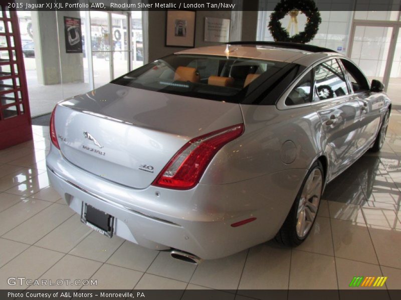Rhodium Silver Metallic / London Tan/Navy 2015 Jaguar XJ XJL Portfolio AWD