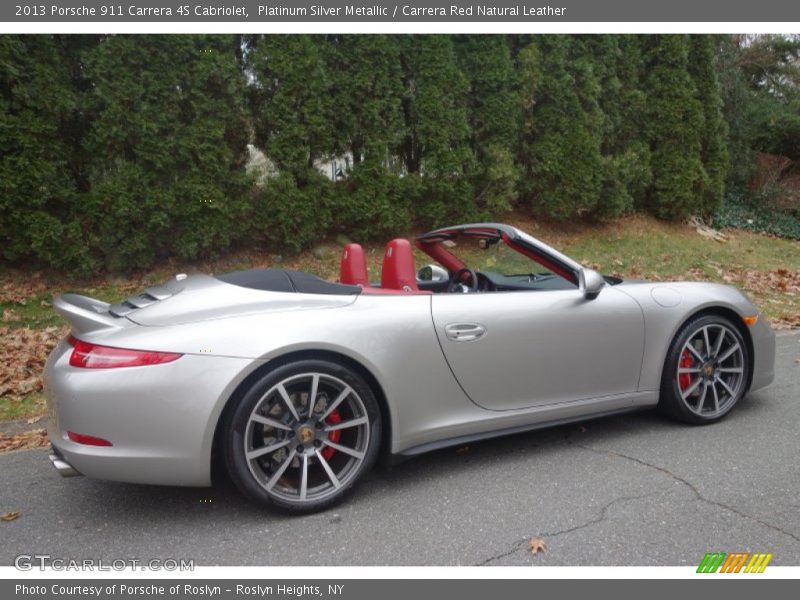 Platinum Silver Metallic / Carrera Red Natural Leather 2013 Porsche 911 Carrera 4S Cabriolet