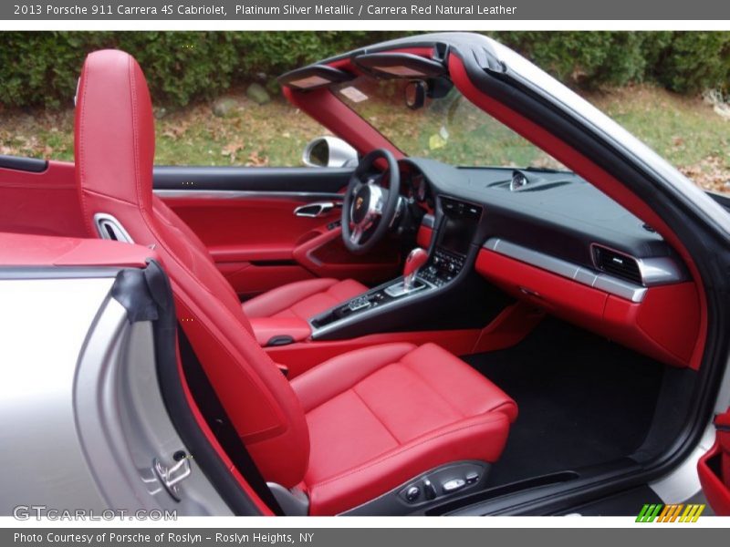 Platinum Silver Metallic / Carrera Red Natural Leather 2013 Porsche 911 Carrera 4S Cabriolet