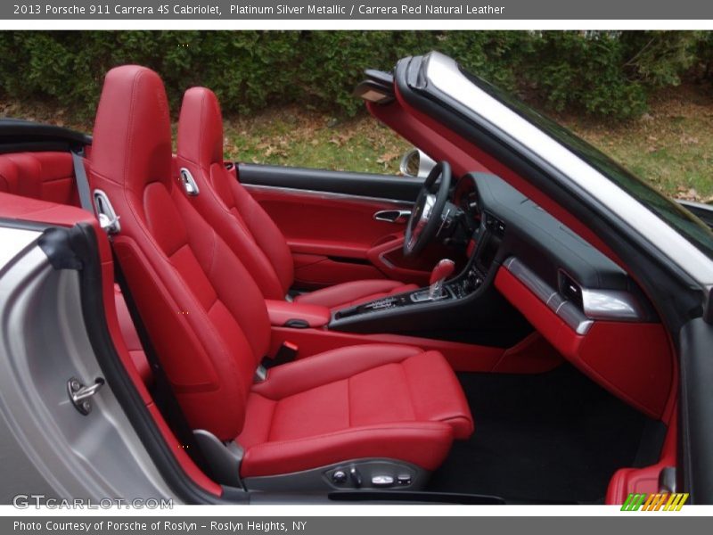 Platinum Silver Metallic / Carrera Red Natural Leather 2013 Porsche 911 Carrera 4S Cabriolet