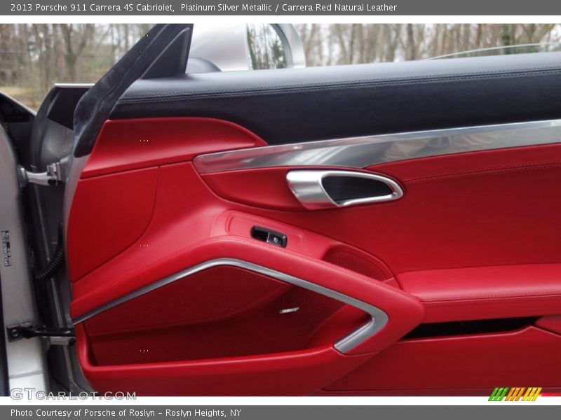 Platinum Silver Metallic / Carrera Red Natural Leather 2013 Porsche 911 Carrera 4S Cabriolet