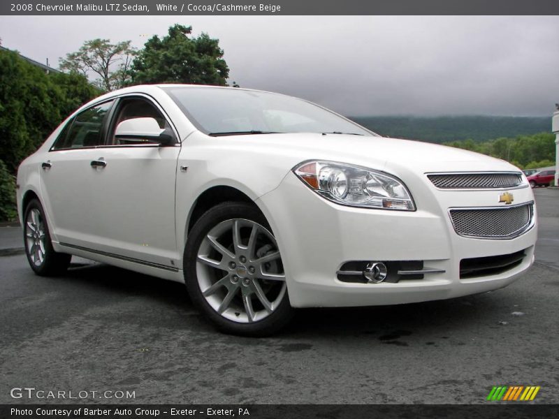 White / Cocoa/Cashmere Beige 2008 Chevrolet Malibu LTZ Sedan