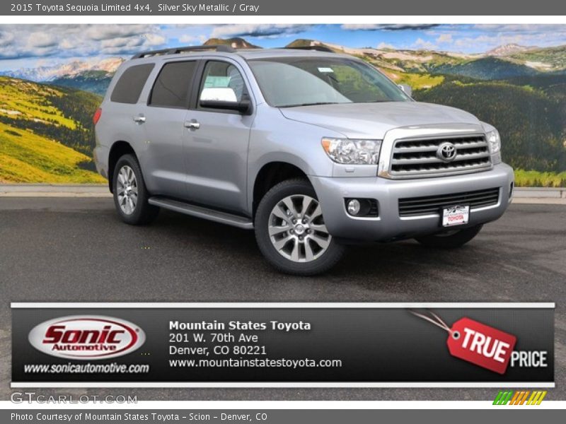 Silver Sky Metallic / Gray 2015 Toyota Sequoia Limited 4x4