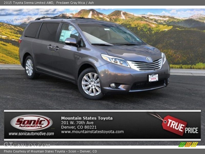 Predawn Gray Mica / Ash 2015 Toyota Sienna Limited AWD