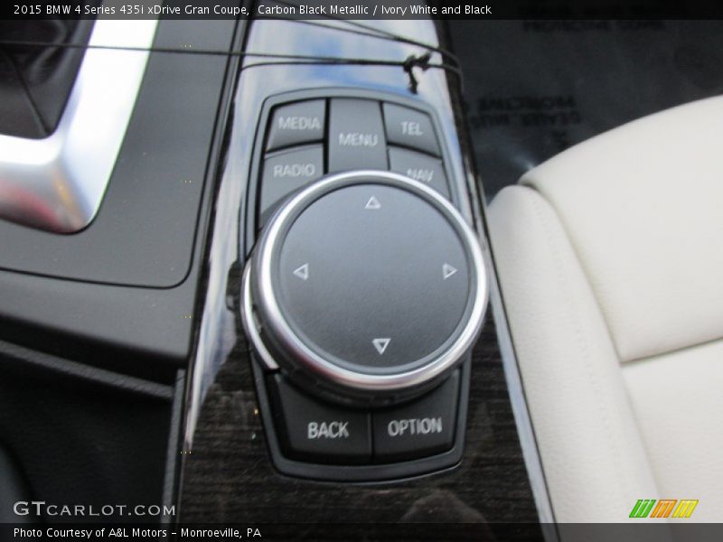 Carbon Black Metallic / Ivory White and Black 2015 BMW 4 Series 435i xDrive Gran Coupe