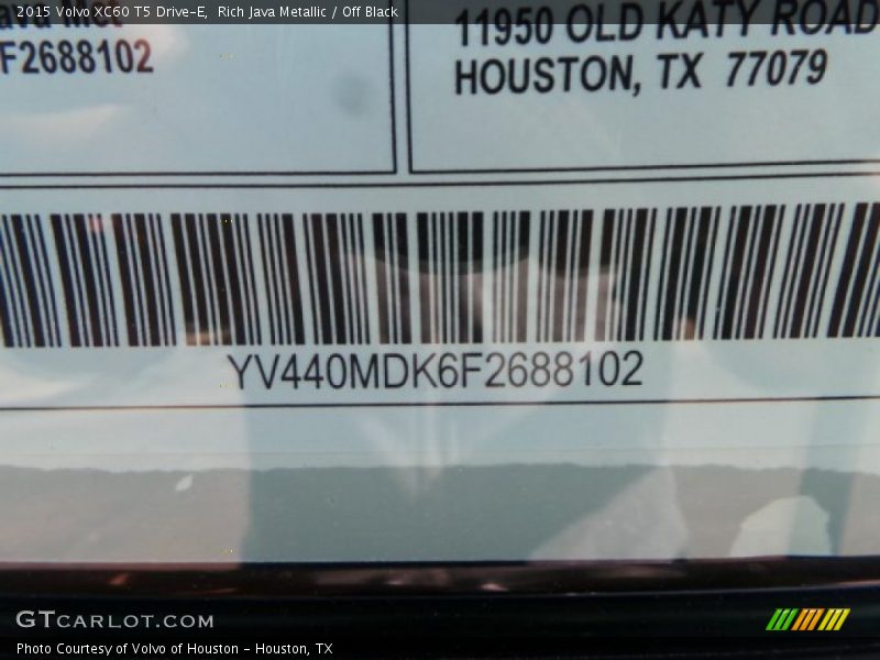 Rich Java Metallic / Off Black 2015 Volvo XC60 T5 Drive-E