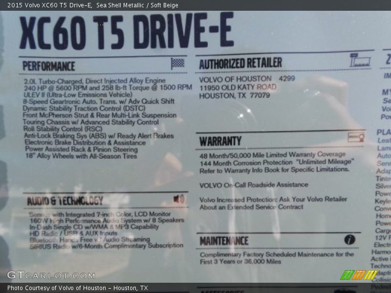 Sea Shell Metallic / Soft Beige 2015 Volvo XC60 T5 Drive-E