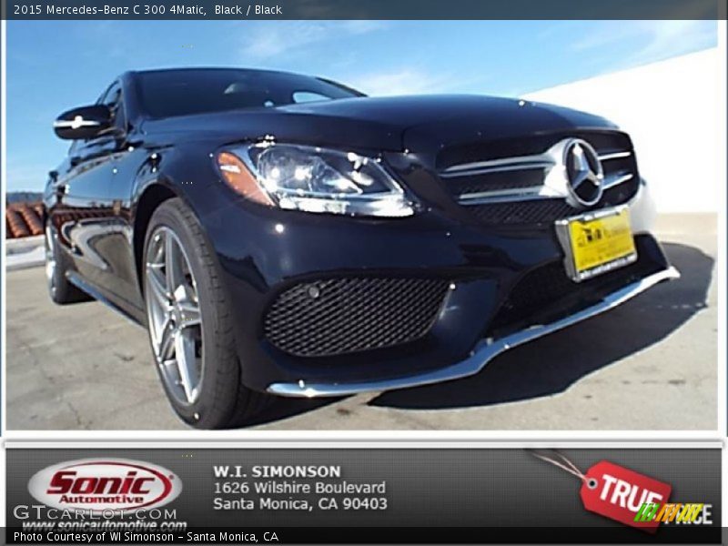 Black / Black 2015 Mercedes-Benz C 300 4Matic