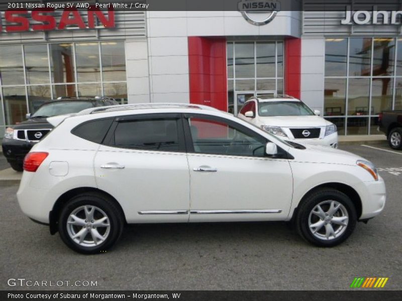 Pearl White / Gray 2011 Nissan Rogue SV AWD