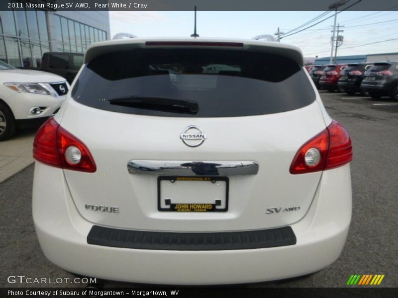 Pearl White / Gray 2011 Nissan Rogue SV AWD