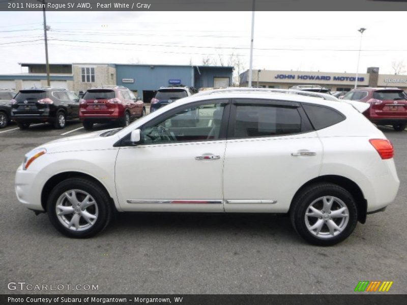 Pearl White / Gray 2011 Nissan Rogue SV AWD