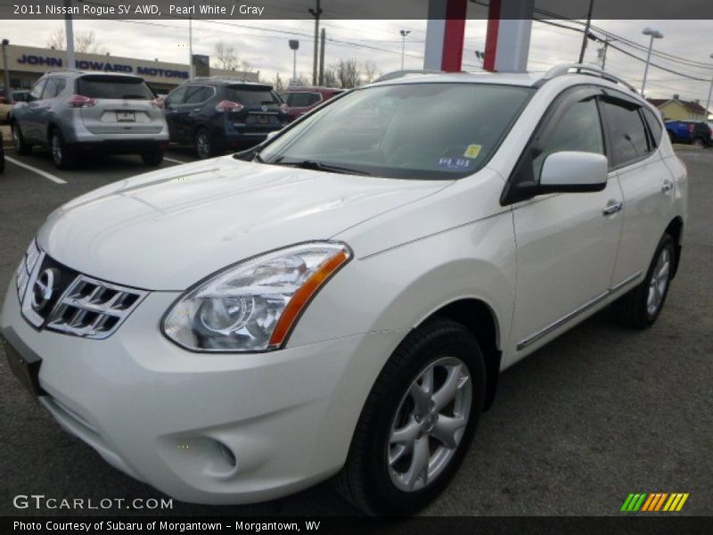 Pearl White / Gray 2011 Nissan Rogue SV AWD