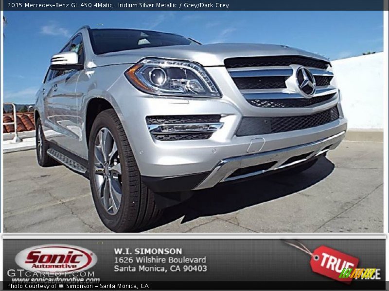 Iridium Silver Metallic / Grey/Dark Grey 2015 Mercedes-Benz GL 450 4Matic