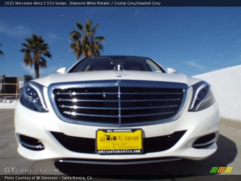 Diamond White Metallic / Crystal Grey/Seashell Grey 2015 Mercedes-Benz S 550 Sedan