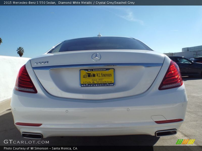 Diamond White Metallic / Crystal Grey/Seashell Grey 2015 Mercedes-Benz S 550 Sedan